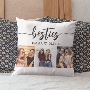 Besties Friends 3 Photo Friendship Collage  Cushion