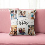 Besties Friends 6 Photo Collage Keepsake Cushion<br><div class="desc">Celebrate your friendship with the Besties Friends 6 Photo Collage Keepsake Throw Pillow. This personalised pillow features a beautifully arranged collage of six cherished photos, capturing unforgettable moments with your besties. Crafted from high-quality materials, it adds a stylish and sentimental touch to any space, perfect for displaying on a bed...</div>