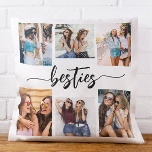 Besties Friends 6 Photo Collage Keepsake Cushion