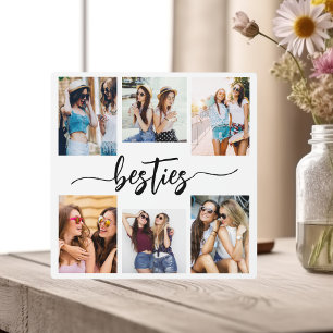 Besties Friends 6 Photo Collage Keepsake Plaque