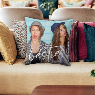Besties Friends Modern Chic Calligraphy Script Cushion