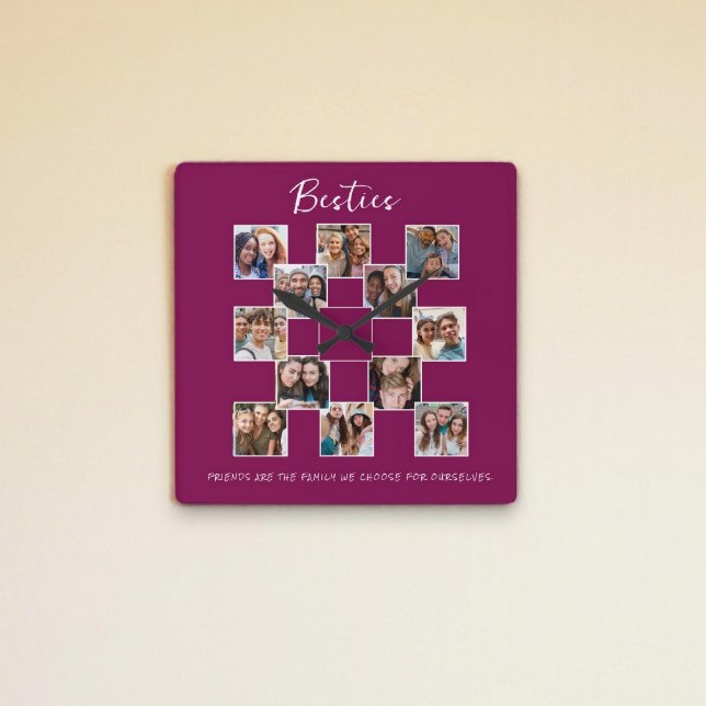 Besties Friendship Photo collage Clock (Creator Uploaded)