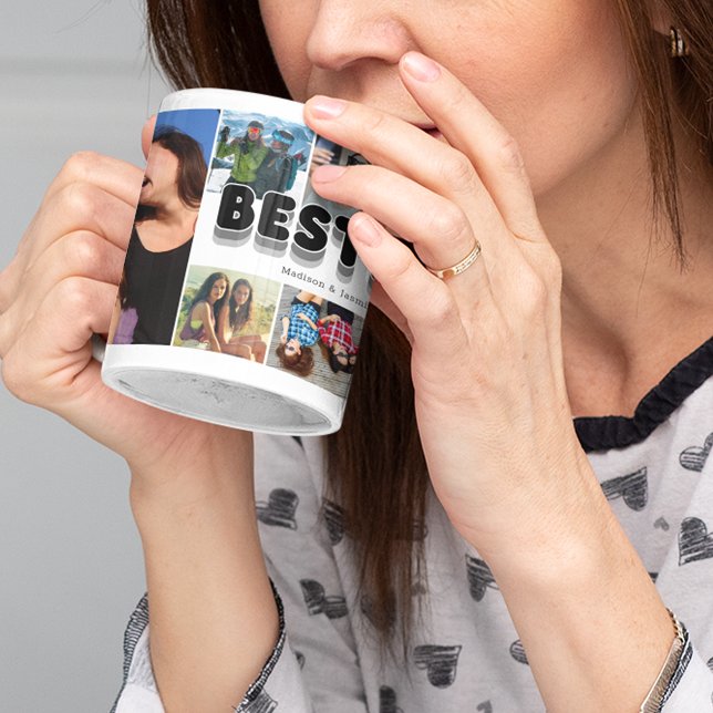 Besties Friendship Photo Collage Coffee Mug (Our mugs are like your best friend – always there to hold your secrets.)