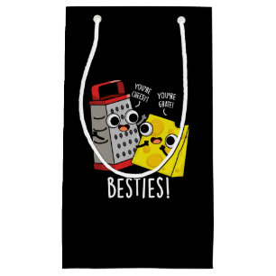 Besties Funny Cheese Grater Pun Dark BG Small Gift Bag
