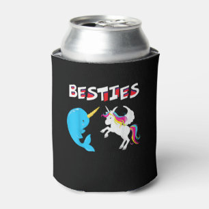 Besties Funny Unicorn and Narwhal Narwhale T-Shirt Can Cooler