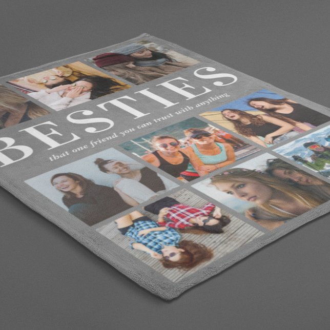 Besties Gift | Best Friends Grey Fleece Blanket (Creator Uploaded)