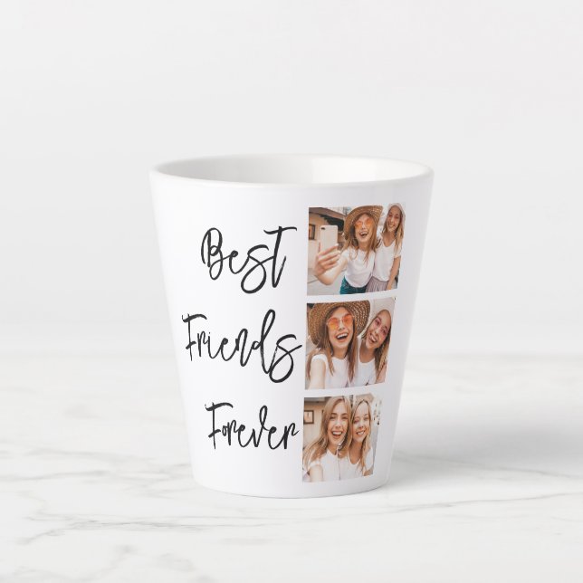 Besties Gift Photo Collage Friends BFF Latte Mug (Front)