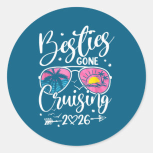 Besties Gone Cruising 2026 Girls Classic Round Sticker