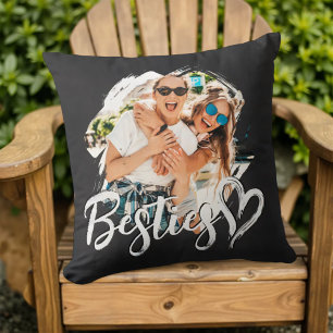 Besties Grunge Simple Modern Heart Cool Photo Cushion