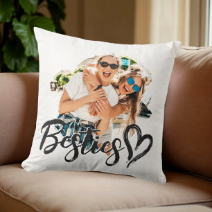 Besties Grunge Simple Modern Heart Cool Photo Cushion