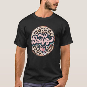 Besties Heart Pink Leopard Besties Mama Is My Best T-Shirt