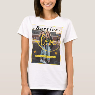 Besties Love – Custom Names & Photo Collage T-Shirt