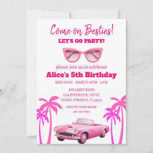 Besties Malibu doll beach birthday Invitation