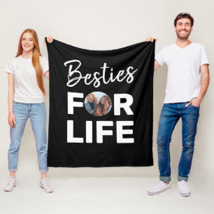 Besties Modern BFF Best Friends Photo Fun Birthday Fleece Blanket