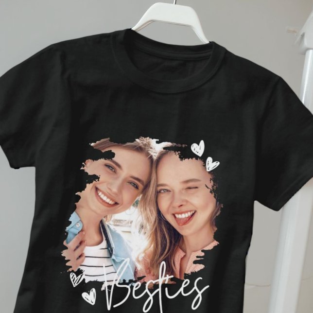 Besties Modern Cool Hearts Best Friends Photo T-Shirt (Creator Uploaded)