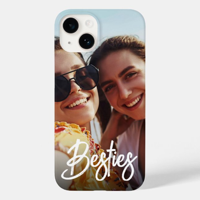 Besties Modern Script Best Friends Photo Case-Mate iPhone Case (Back)