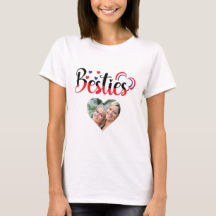 Besties Mum Daughter Valentine Custom Photo T-Shirt
