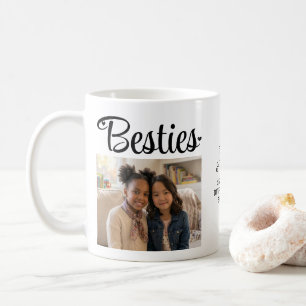 BESTIES Personalised 2 Photo Then Now Best Friends Coffee Mug