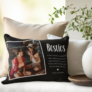BESTIES' Personalised Cute BFF 2 Photo Gift Lumbar Cushion