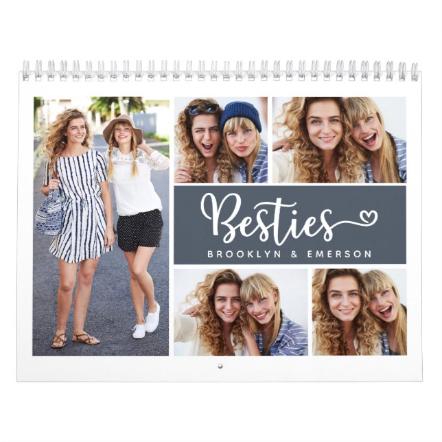 Besties Photo Collage Best Friends  Calendar (Cover)