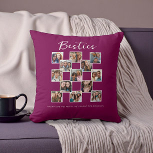 Besties Photo Collage modern friensgiving Cushion