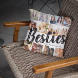 BESTIES, Photo Collage & Names | BFF Cushion<br><div class="desc">Besties are priceless - If you're lucky enough to have one, let them know how much they mean to you with this trendy 'Best Friends' pillow. Featuring 12 square photographs of your choice, which are easily downloaded from your phone or computer, the text 'bestie' in big modern lettering on a...</div>