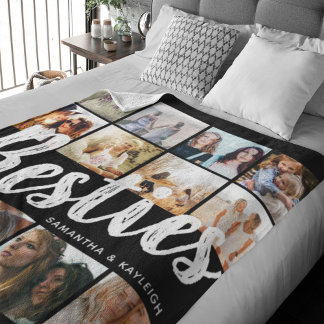 BESTIES, Photo Collage & Names | BFF Fleece Blanket