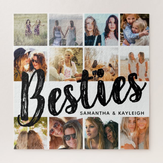 BESTIES, Photo Collage & Names | BFF Jigsaw Puzzle (Vertical)