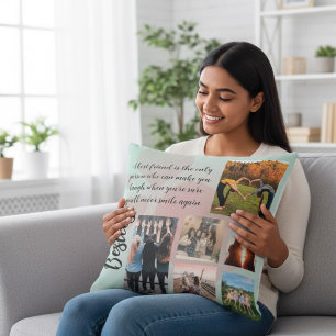 Besties Photo Collage Quote Personalised Cushion