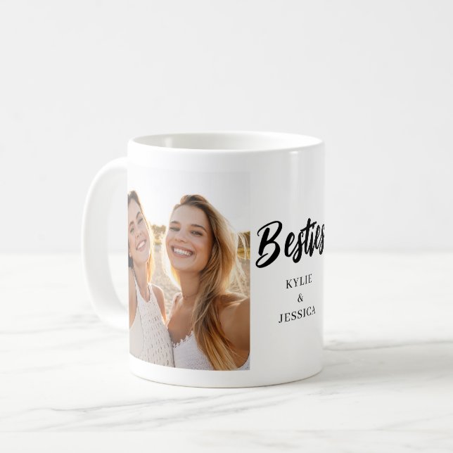 Besties Photo Personalised  Coffee Mug (Front Left)