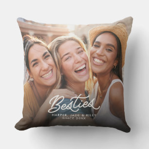 Besties Photo Personalised Friends Names & Year Cushion