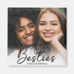 Besties Script Custom Photo  Magnet