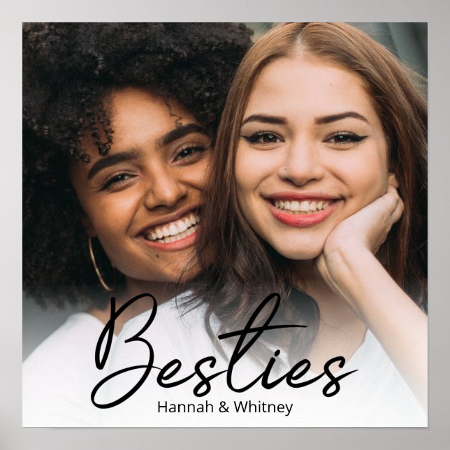 Besties Script Custom Photo Poster (Front)