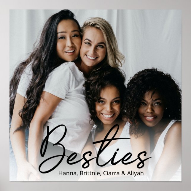 Besties Script Custom Photo Poster (Front)