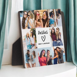 Besties Script Gift For Friends Photo Collage Plaque