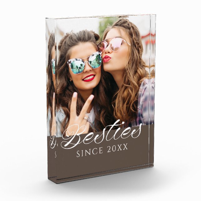 "Besties Since"  Script Chic  Photo Block (Left)