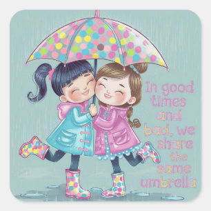 Besties square sticker