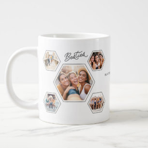 Besties Ten‑Photo Personalized Names & Year Custom Large Coffee Mug