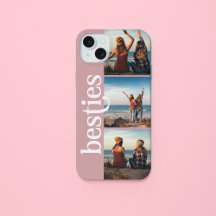 Besties Three Photo Grid Pink Sidebar