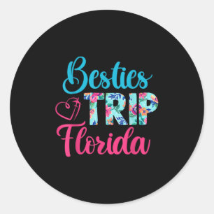 Besties Trip Florida Vacation Matching Best Friend Classic Round Sticker