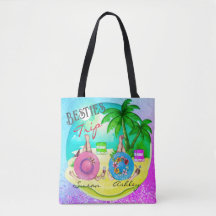 Besties trip summer beach blue personalised