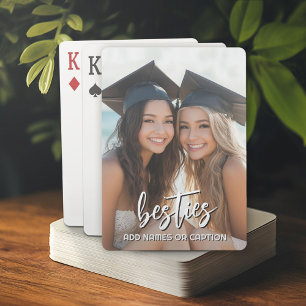 Besties with Photo and Custom Text - Script Playing Cards