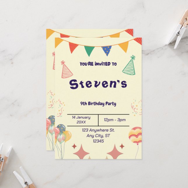 BESTSELLER! Custom Invitation  (Front/Back In Situ)