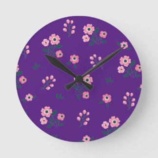 Bestseller floral purpple blue design for wedding round clock