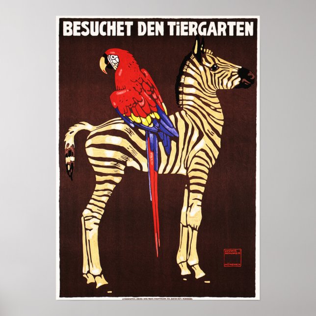 Besuchet Den Tiergarten Germany ZOO 1912 Promotion Poster (Front)