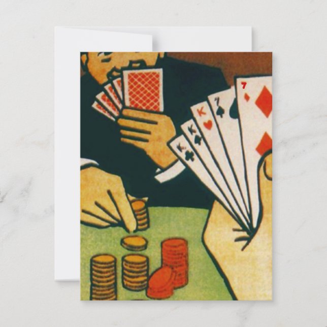 Bet Full House Playing Cards Game Party Invitation (Front)