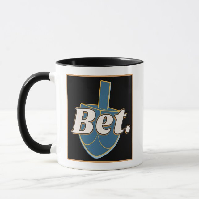Bet. Hanukkah Dreidel Gimel Joke Gift Gen Z Alpha  Mug (Left)