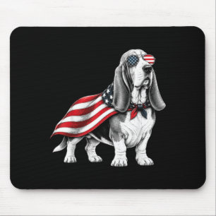 Bet Hound 4th Of July Aamerican Flag Dog Patriotic Mouse Pad