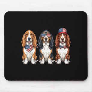 Bet Hound 4th Of July Aamerican Flag Dog Patriotic Mouse Pad