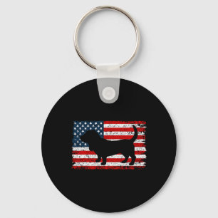 Bet Hound 4th Of July Dog Lover Patriotic American Key Ring